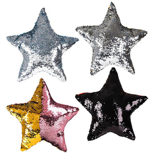 Pillows, Sequin, Star Assorted Color, 17 inch, each