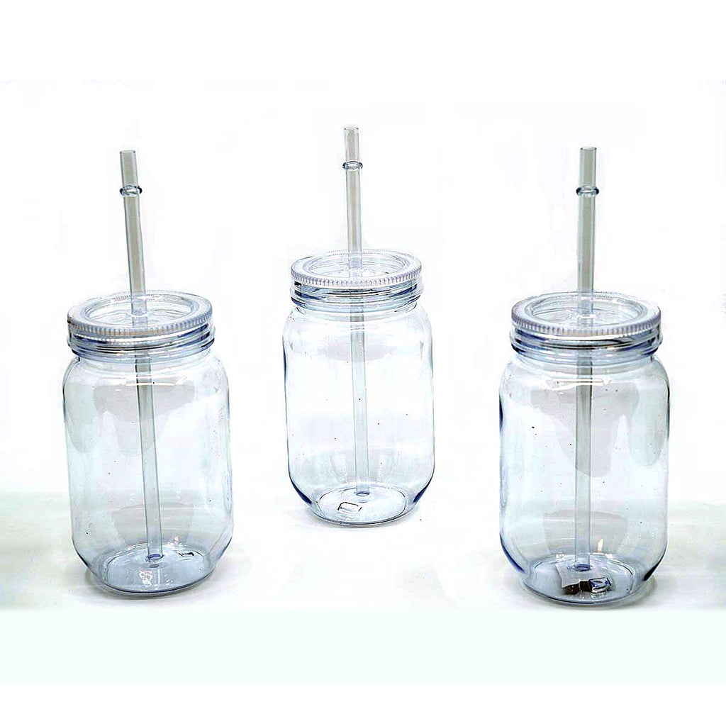 Mason Jar, Plastic Clear, dozen